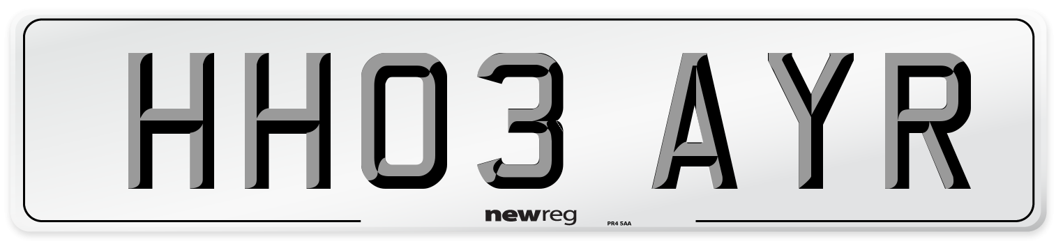HH03 AYR Number Plate from New Reg